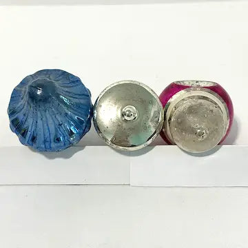 5 Vintage Blown Glass USA Ornaments