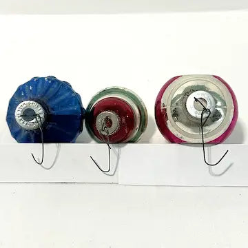 5 Vintage Blown Glass USA Ornaments