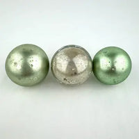 5 Vintage Blue and Green Blown Glass Ornaments