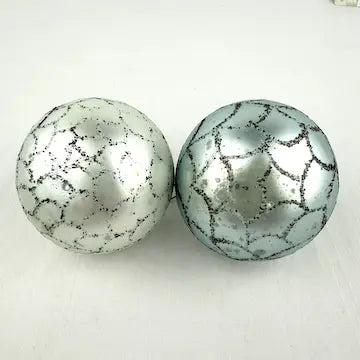5 Vintage Blue and Green Blown Glass Ornaments