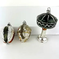 5 Vintage Textured and Figural Ornaments