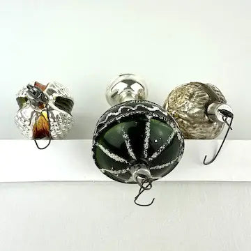 5 Vintage Textured and Figural Ornaments