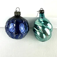 5 Vintage Textured and Figural Ornaments