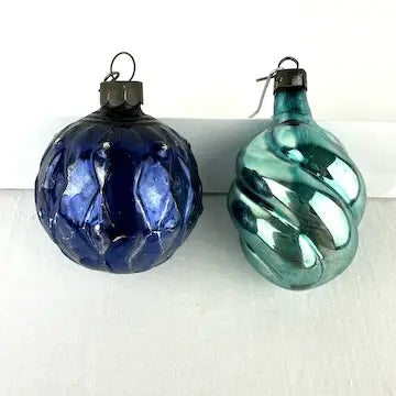 5 Vintage Textured and Figural Ornaments