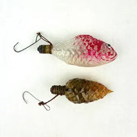 8 Vintage Light Bulb Figural Glass Ornaments
