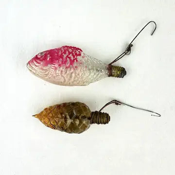 8 Vintage Light Bulb Figural Glass Ornaments