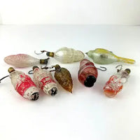 8 Vintage Light Bulb Figural Glass Ornaments