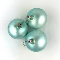 8 Vintage Satin Glass Ornaments in Pink and Blue