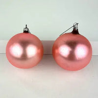 8 Vintage Satin Glass Ornaments in Pink and Blue