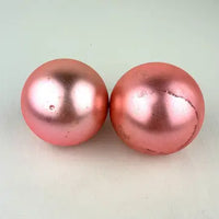 8 Vintage Satin Glass Ornaments in Pink and Blue
