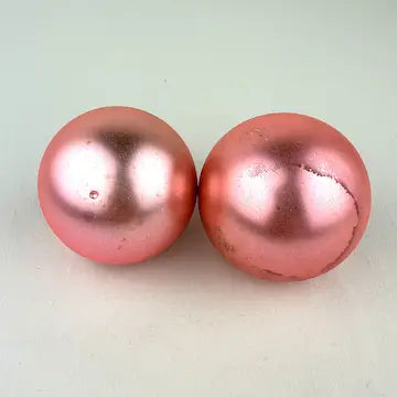 8 Vintage Satin Glass Ornaments in Pink and Blue