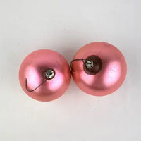 8 Vintage Satin Glass Ornaments in Pink and Blue