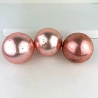 8 Vintage Satin Glass Ornaments in Pink and Blue