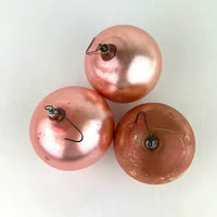 8 Vintage Satin Glass Ornaments in Pink and Blue