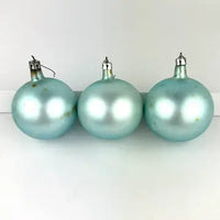 8 Vintage Satin Glass Ornaments in Pink and Blue