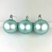 8 Vintage Satin Glass Ornaments in Pink and Blue