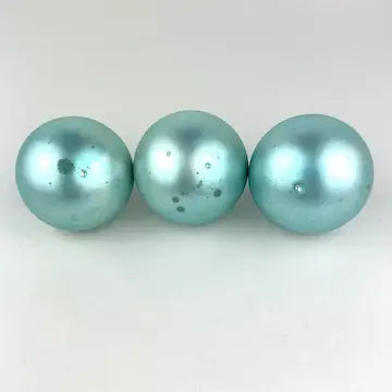 8 Vintage Satin Glass Ornaments in Pink and Blue