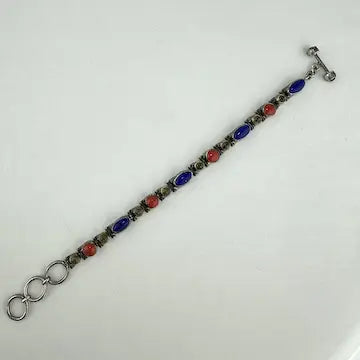 Acleoni Lapis, Citrine and Coral Bracelet