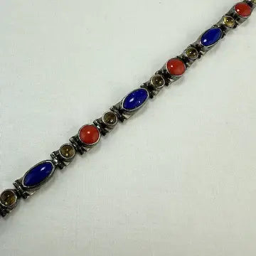 Acleoni Lapis, Citrine and Coral Bracelet