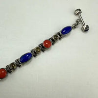Acleoni Lapis, Citrine and Coral Bracelet