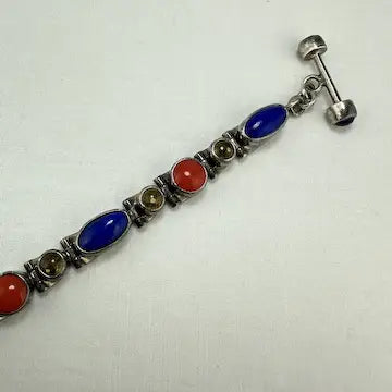 Acleoni Lapis, Citrine and Coral Bracelet