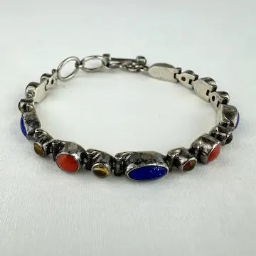 Acleoni Lapis, Citrine and Coral Bracelet