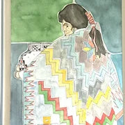 Amado Maurillo Pena Original Watercolor Mestizo Series Portrait