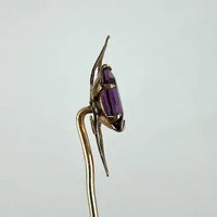 Amethyst Stick Pin with 14k Gold Top and Gold Filled Pin
