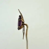 Amethyst Stick Pin with 14k Gold Top and Gold Filled Pin