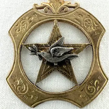 Antique 10k Gold Masonic Pendant on a Gold Filled Chain