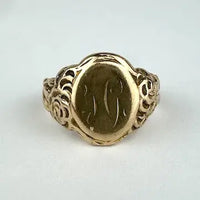 Antique 10k Gold Signet Ring