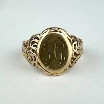 Antique 10k Gold Signet Ring