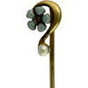 Antique 10k Gold Turquoise and Pearl Stick Pin