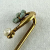 Antique 10k Gold Turquoise and Pearl Stick Pin