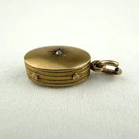 Antique 10k Yellow Gold Diamond Locket Charm