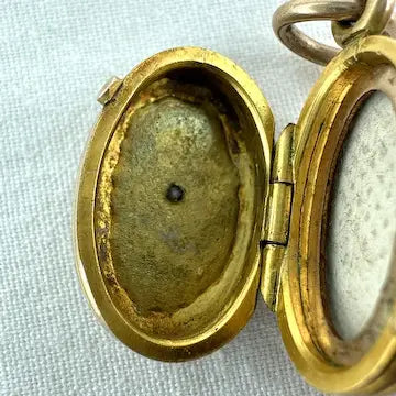 Antique 10k Yellow Gold Diamond Locket Charm