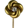 Antique 14k Gold Diamond Love Knot Stick Pin