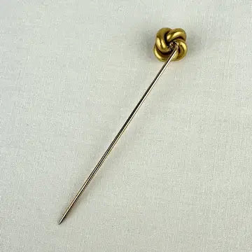 Antique 14k Gold Diamond Love Knot Stick Pin