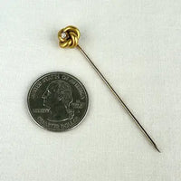 Antique 14k Gold Diamond Love Knot Stick Pin