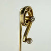 Antique 14k Gold Diamond and Pearl Stick Pin