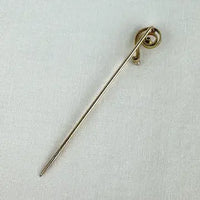 Antique 14k Gold Diamond and Pearl Stick Pin