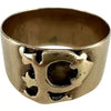 Antique 14k Gold Letter P Cigar Band Ring