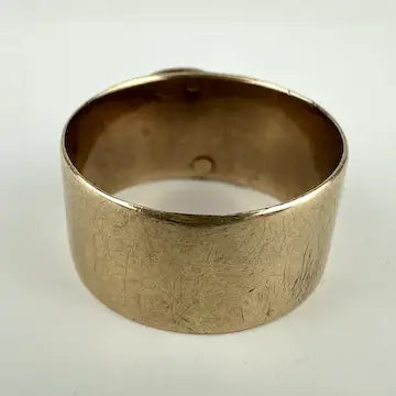 Antique 14k Gold Letter P Cigar Band Ring