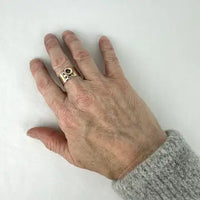 Antique 14k Gold Letter P Cigar Band Ring