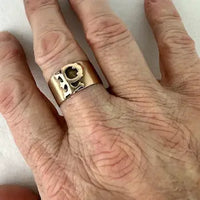 Antique 14k Gold Letter P Cigar Band Ring