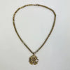 Antique 14k Gold Monogram Pendant Necklace on a Fancy Link Chain