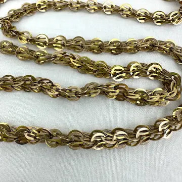 Antique 14k Gold Monogram Pendant Necklace on a Fancy Link Chain