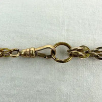 Antique 14k Gold Monogram Pendant Necklace on a Fancy Link Chain