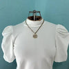 Antique 14k Gold Monogram Pendant Necklace on a Fancy Link Chain