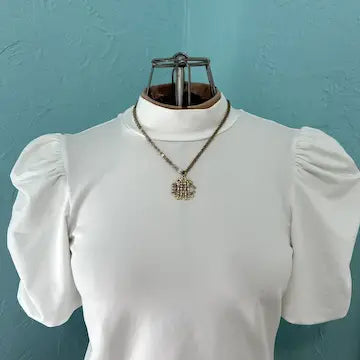 Antique 14k Gold Monogram Pendant Necklace on a Fancy Link Chain